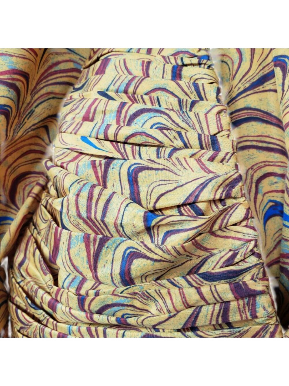 Ulla Johnson $795 Gwen Tiger's Eye Puff Sleeve Pleated Mini Dress Gold Funky - Picture 8 of 16